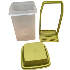 Vintage Tupperware Deli Pickle Olive Relish‎ Container 1560 Clear Green